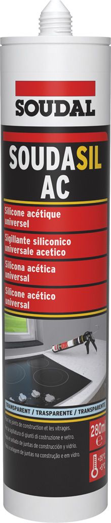 Silicone acetico SOUDAL Soudasil AC universale per sigillature su