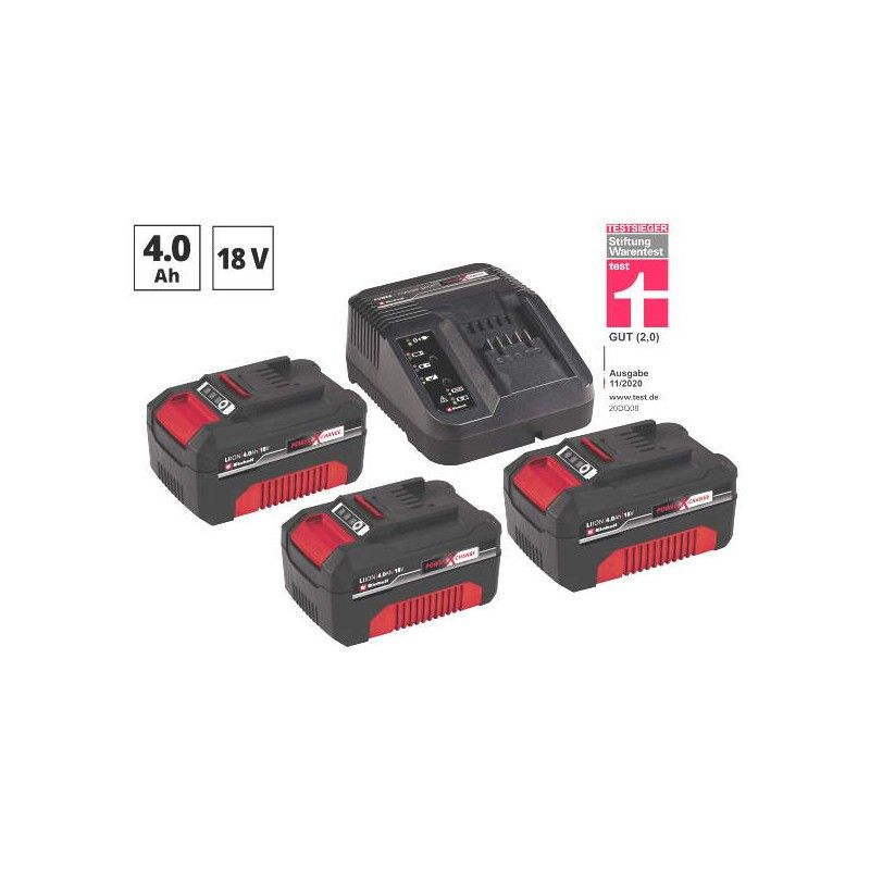 Einhell 3900000453 Set 3 Batterie e Caricatore 18 V 4 Ah