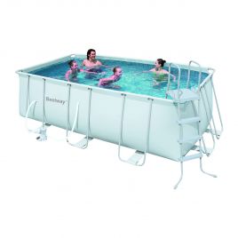 Piscina power steel frame fuori terra rettangolare cm 412 x 201 x 122