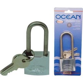 Lucchetto arco lungo ocean 2700mb potent ottone arco acciaio inox chiavi 2 mm 50x81