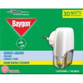 Elettroemanatore liquido genius baygon + ricarica liquida durata notti 30 conf. da 12pz