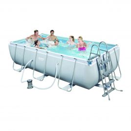 Piscina power steel frame fuori terra rettangolare cm 404 x 201 x 100