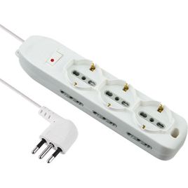 Multipresa bipasso + schuko + termico electraline bianco posti 9 2p+t 10a n°xmmq 3x0,75 mt 2