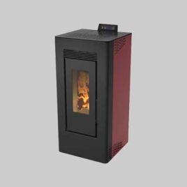 Stufa a pellet canalizzata clever 11,61 kw - bordeaux