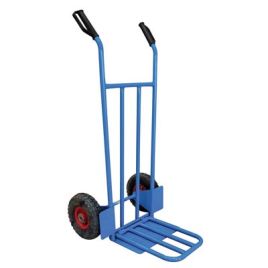 Bravetta carrello portacasse + sponda hand pneum. mm 255x75 d.metallo f.mm 20 cm 119x47